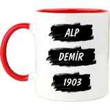 Nil Hediye Siyah Beyaz Taraftar Kupa Bardak - Beyaz - Kırmızı