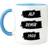 Nil Hediye Siyah Beyaz Taraftar Kupa Bardak - Beyaz - Mavi