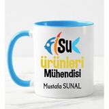 Nil Hediye Su Ürünleri Mühendisi Kupa Bardağı Mavi