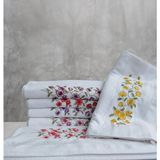 Nil Nakışlı 6 Adet El Yüz Havlusu 50 x 90 cm - 50 x 90 cm - Açık Mavi - Beyaz