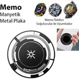 Nilavia Memo Manyetik Metal Halka - Memo Telefon Soğutucu Uyumlu CX07-CX08 ve Manyetik Tüm - AL002A-62059 - Siyah