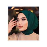 Nilbutik Kadın Tesettür Siyah Çıtçıtlı Boyunluk Hijap Bone Model Eşarp Şal