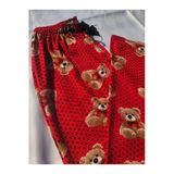 Nilday Butik Teddy Bear Desenli Süet Pijama - Yumuşak Dokulu - Ayı Desenli