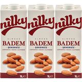 Nilky Badem Sütü 3x1 lt Şekersiz Glütensiz Laktosuz Vegan Türkiye Menşeli