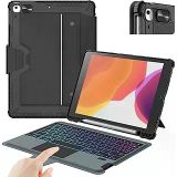 Nillkin iPad 9. Nesil (10,2 inç, 2021) Çıkarılabilir Klavyeli Kılıf, Sihirli İzleme Dörtgeni, 7 Renk Arkadan Aydınlatmalı, Portre/Manzara Modları, iPad 8./7. Nesil için Kamera Kapaklı Sağlam Klavye