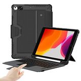 Nillkin iPad 9. Nesil Kılıf 10,2 inç Çıkarılabilir Klavye, Trackpad, Kalem Tutucu, Slayt Kamera Kapağı iPad 7./8./9. Nesil Klavye ile Uyumlu Kılıf (Siyah)