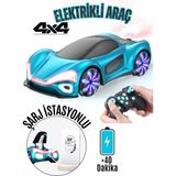 Nilly Toys 4x4 Elektrikli Uzaktan Kumandalı Araba LED Işık Ses Müzik Şarjlı Rc Oyuncak - Mavi