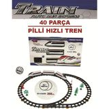 Nilly Toys Pilli Işıklı 40 Parça 308 cm Hızlı Tren Seti Oyuncak Tren - Renkli