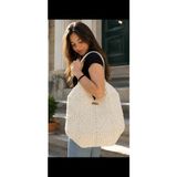 Nillys Kadın Koton Ip ,astarlı ,cepli Örgü Kol Çantası (En 42 cm Boy 32 Cm)