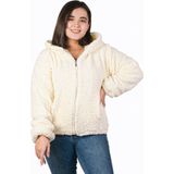 Niloşum Özgüner Oyuncak Kadın Fermuarlı Peluş Mont (%100 Yerli) - Krem