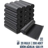 Nilplast Asm Çöp Poşeti 80*110 500 gr Siyah 10 *adetli*20 Rulo - 80 x 110 cm