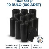 Nilplast Asm Çöp Poşeti 80*110 Jumbo 10LU Rulo *10 Adet - SİYAH