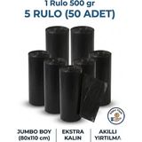 Nilplast Asm Çöp Poşeti 80*110 Jumbo Boy 10 Lu Rulo * 5ADET - SİYAH