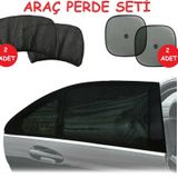 nils Home-Oto Araç Araba Yan Cam Güneşlik Perde Seti 2 Yan Cam Perde + 2 Vantuzlu Perde