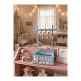 Nilsa Kişiye Özel Yenidoğan Erkek Bebek Hediye Sepeti Mavi Boyalı Kasa 3D Bebek Yıldız / Teyze Sepeti / Hala Sepeti / Kırk Uçurma / 40 Uçurma / Babyshower