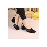 Nilsa Shoes Kadın Kalın Topuklu Dantel Detaylı Abiye Ayakkabı Topuklu Ayakkabı