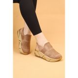 Nilsa Shoes Kadın Taş Detaylı Ortopedik Tabanlı Yürüyüş Ayakkabısı Sneakers