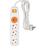 Nilson Quattro 3'lü Akım Korumalı Anahtarlı Topraklı Ç. Korumalı Grup Priz Usb+Type C Hızlı Şarj 1.5 mt