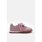 NILUFARR Minova Lila Hakiki Deri Kadın Sneaker