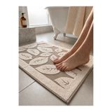 Nilyso Home Yaprak Desen 2’li Ayak Havlusu, %100 Pamuk Yumuşak Dokulu Kalın ve Emici Banyo Havlusu