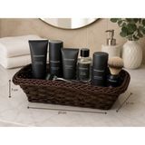 Nimaware Hasır Görünümlü Rattan Ekmek Sepeti Plastik Örgü Servis ve Sunum Sepeti (4 Model 2 Renk Seçeneği) - Rect - Koyu Ceviz