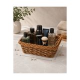 NimaWare Hasır Görünümlü Rattan Ekmek Sepeti Plastik Örgü Servis ve Sunum Sepeti (4 Model 2 Renk Seçeneği)
