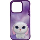 Nimmy iPhone 14 Pro Max Rabbit Serisi Tavşan Nakış işlemeli 3D Detaylı Kılıf Mor