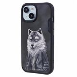 Nimmy iPhone 15 Uyumlu 3D Kıyafet Kurt Detaylı Nakış İşlemeli Kabartmalı Fashion Pet Kılıf