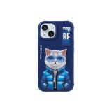 Nimmy iPhone 16 Pro Max Uyumlu 3D Gözlük Fermuar Kedi Detaylı Nakış İşlemeli Kabartmalı Cool Cute Kılıf