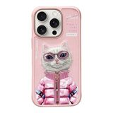 Nimmy iPhone 16 Pro Uyumlu 3D Gözlük Fermuar Beauty Kedi Nakış İşlemeli Kabartmalı Cool Cute Kılıf