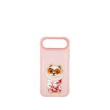 Nimmy Iphone 17 Air Uyumlu Gerçek Nakış İşlemeli Zincir Ve Gözlük Detaylı Pomeranian Köpek Desenli Telefon Kılıfı - Pembe