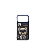 Nimmy Iphone 17 Pro 3d Nakış İşlemeli Gözlük Fermuar Rich Köpek Detaylı Cool Cute Telefon Kılıfı - Siyah