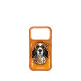 Nimmy Iphone 17 Pro Max 3d Gerçek Nakışlı Ve Fermuarlı Mont Detaylı Köpek Desenli Telefon Kılıfı - Turuncu