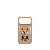 Nimmy Iphone 17 Pro Max Nakış İşlemeli Zincir Ve Gözlük Detaylı Shiba Inu Desenli Telefon Kılıfı