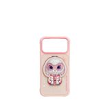 Nimmy Iphone 17 Pro Uyumlu Magsafe Stand Özellikli 3d Gözlük Fermuar Tavşan Nakışlı Cool Cute Telefon Kılıfı - Pembe