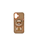 Nimmy Iphone 17 Uyumlu Magsafe Stand Özellikli 3d Gözlük Ve Fermuar Bear Nakışlı Cool Cute Telefon Kılıfı
