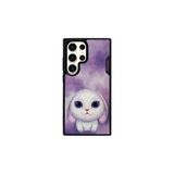 Nimmy Samsung S23 Ultra Uyumlu 3D Göz Mor Tavşan Detaylı Nakış İşlemeli Kabartmalı Big Eyes Kılıf