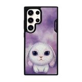 Nimmy Samsung S24 Ultra Uyumlu 3D Göz Mor Tavşan Detaylı Nakış İşlemeli Kabartmalı Big Eyes Kılıf