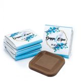 Nin Chocolate Dökme Mavi Çiçek Baskılı Söz ve Nişan Çikolatası (80 adet)