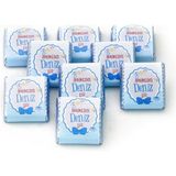 Nin Chocolate Erkek Bebek Çikolatası Dökme Bebek Çikolatası Hoşgeldin Baskılı (45 Adet Kare Çikolata)