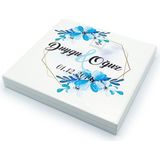Nin Chocolate Isme Özel Söz Nişan Çikolatası 48 Adet Madlen Mavi Çiçekli - 1 Adet