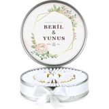 Nin Chocolate Metal Kutu Söz Nişan Çikolatası Çiçek Desenli ( (80 Adet Napoliten Çikolata) - 1 Adet