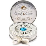 Nin Chocolate Nin Söz ve Nişan Çikolatası Metal Yuvarlak Kutu Altın Baskılı (80 Adet Napoliten Çikolata) - 1 Adet