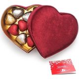 Nin Chocolate Sevgililer Günü Çikolatası Kalp Kutuda Yaldızlı Kalp Çikolata - 1 Adet