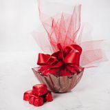 Nin Chocolate Sevgiliye Cam Kase Yaldızlı Çikolata