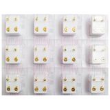 Nina Kulak Delme Küpesi Gold Assorted Shapes 12 Çift