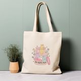 Ninastore %100 Pamuklu Tote Çanta, Kediler, Mutluluk Haplarım, Olumlu Ruh Sağlığı Sözü, Çevre Dostu Alışveriş Çantası, Ömür Boyu Çanta - Renkli