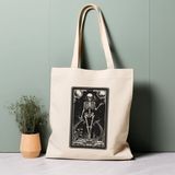 Ninastore %100 Pamuklu Tote Çanta, Tarot Kartı Iskeleti. Çevre Dostu, Estetik Alışveriş Çantası, Ömür Boyu Kullanabileceğiniz Çanta. - Renkli