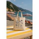 Ninastore Italya Düğün Tote Çantası, Doodle Baskılı (Nedime Veya Hediyelik Boyutu) - Renkli