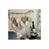 NinaStore Makrome Yaprak Duvar Dekorasyonu Bahçe Salon Balkon Mutfak Ev Aksesuarı Bej Kahve